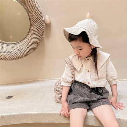 半袖シャツ・ブラウス Embroidered Large Lapel Linen Shirt 刺繍 ビッグカラー リネンシャツ【mh0011998】