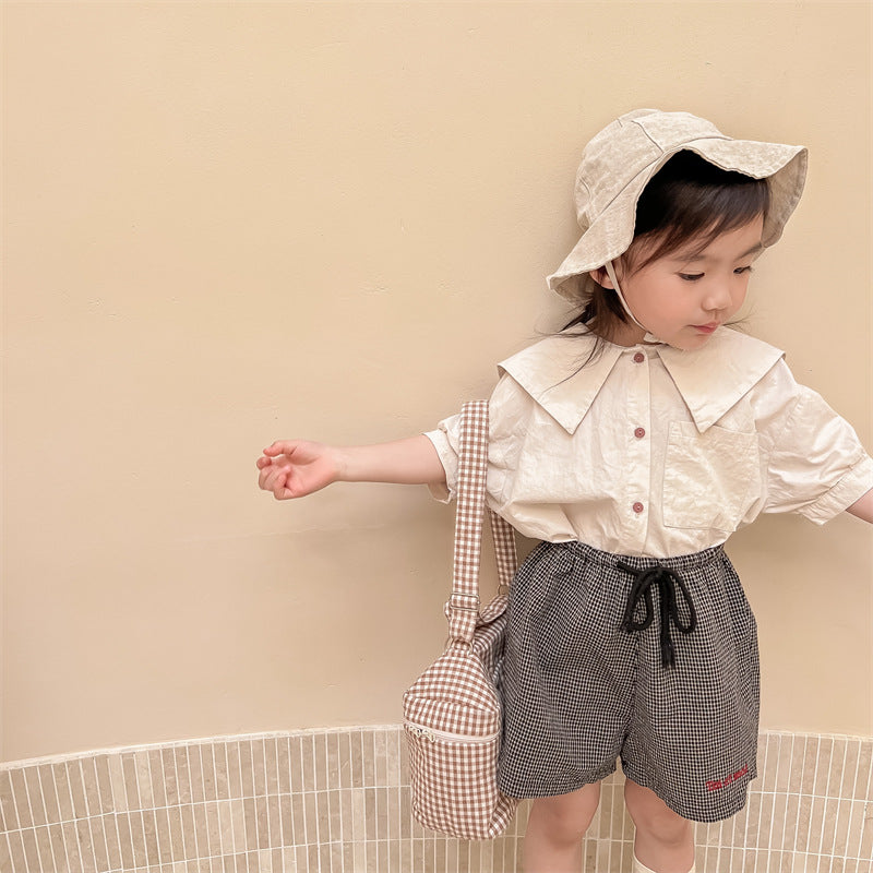 半袖シャツ・ブラウス Embroidered Large Lapel Linen Shirt 刺繍 ビッグカラー リネンシャツ【mh0011998】