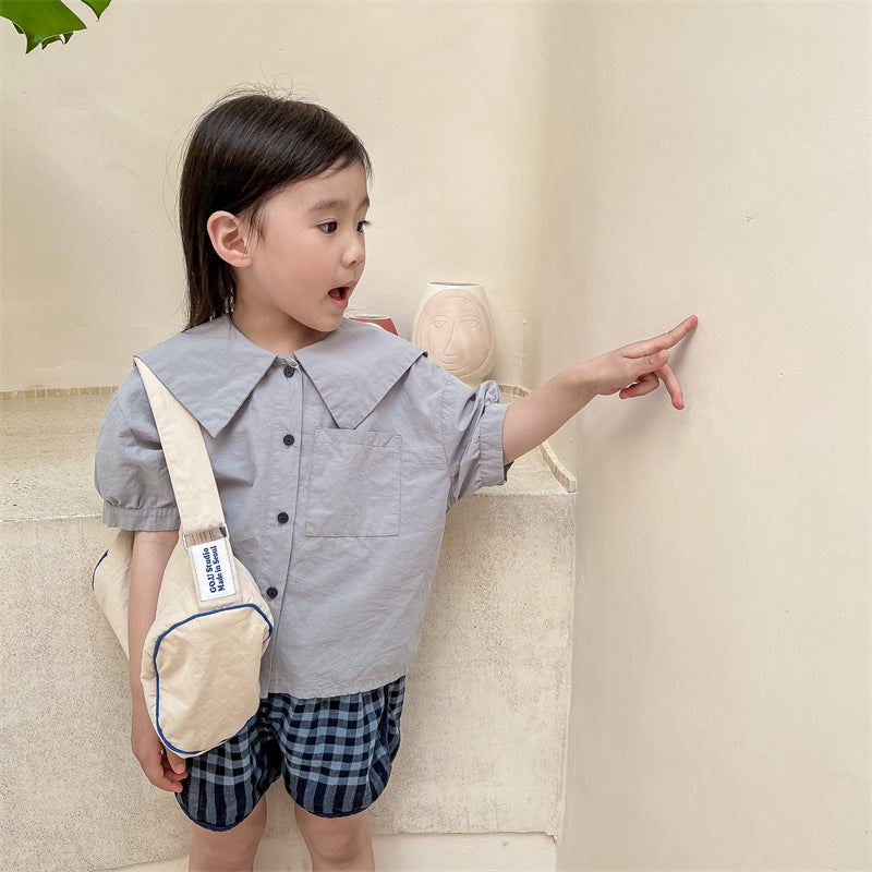 半袖シャツ・ブラウス Embroidered Large Lapel Linen Shirt 刺繍 ビッグカラー リネンシャツ【mh0011998】