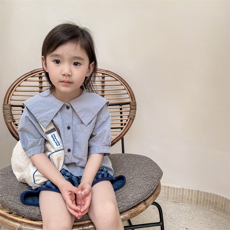 半袖シャツ・ブラウス Embroidered Large Lapel Linen Shirt 刺繍 ビッグカラー リネンシャツ【mh0011998】