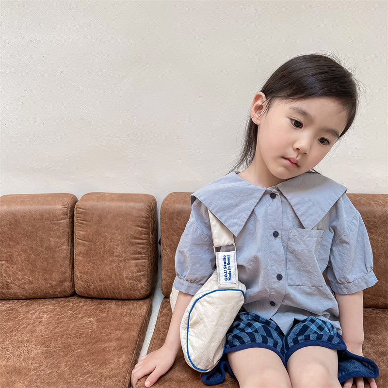 半袖シャツ・ブラウス Embroidered Large Lapel Linen Shirt 刺繍 ビッグカラー リネンシャツ【mh0011998】