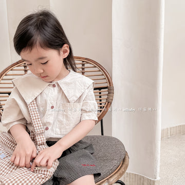 半袖シャツ・ブラウス Embroidered Large Lapel Linen Shirt 刺繍 ビッグカラー リネンシャツ【mh0011998】
