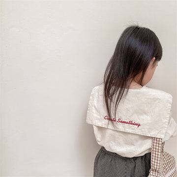 半袖シャツ・ブラウス Embroidered Large Lapel Linen Shirt 刺繍 ビッグカラー リネンシャツ【mh0011998】