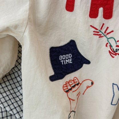 長袖シャツ・ブラウス Embroidered Shirt Spring Top 刺繍 シャツ トップス【mh0012079】