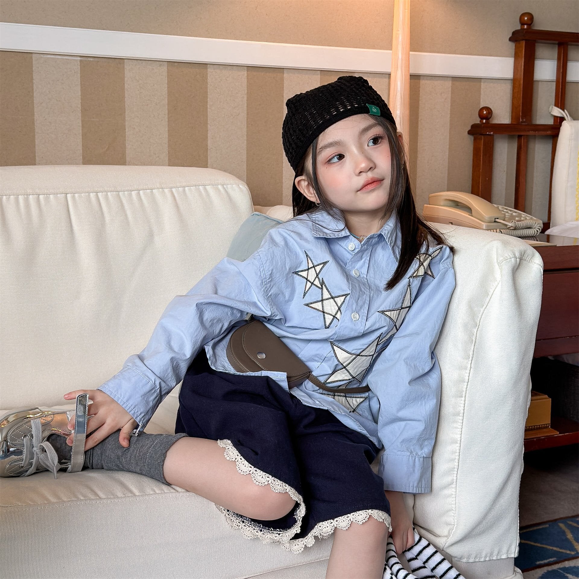 長袖シャツ・ブラウス Embroidered Spring Shirt Top 刺繍入り シャツ トップス【mh0012038】