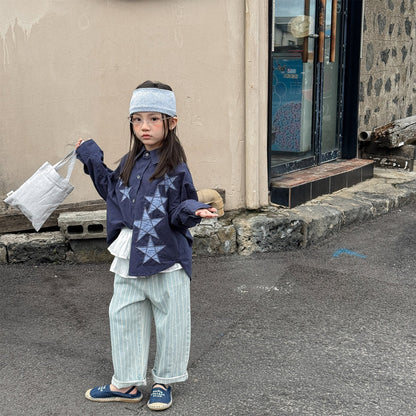 長袖シャツ・ブラウス Embroidered Spring Shirt Top 刺繍入り シャツ トップス【mh0012038】