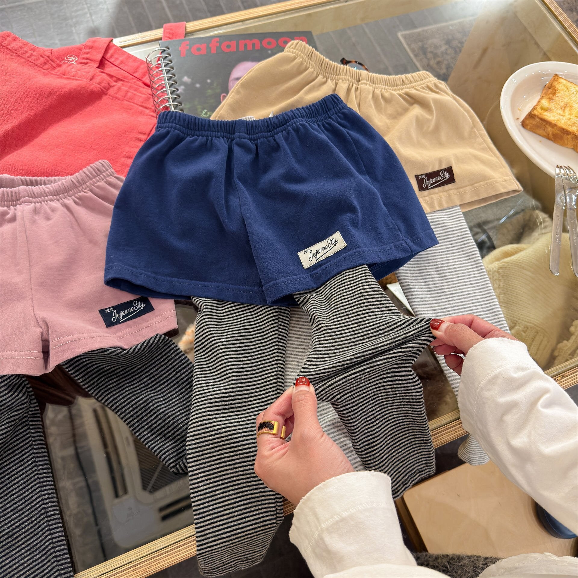 レギンスパンツ Fake Two-Piece Leggings フェイク レイヤード レギンスパンツ【mh0012135】