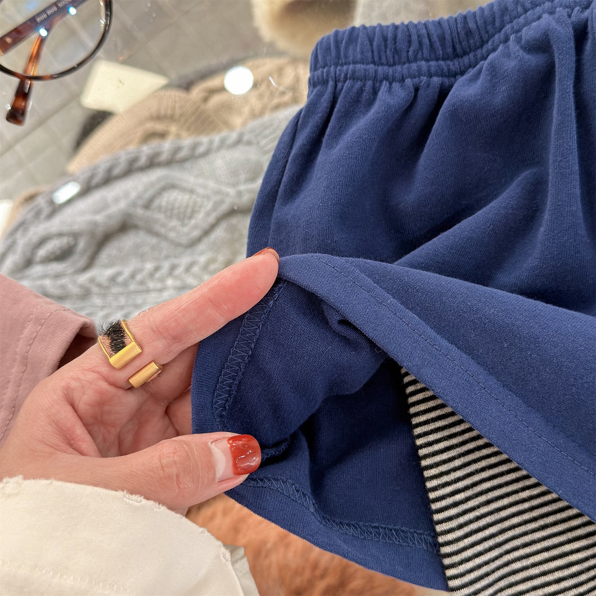 レギンスパンツ Fake Two-Piece Leggings フェイク レイヤード レギンスパンツ【mh0012135】