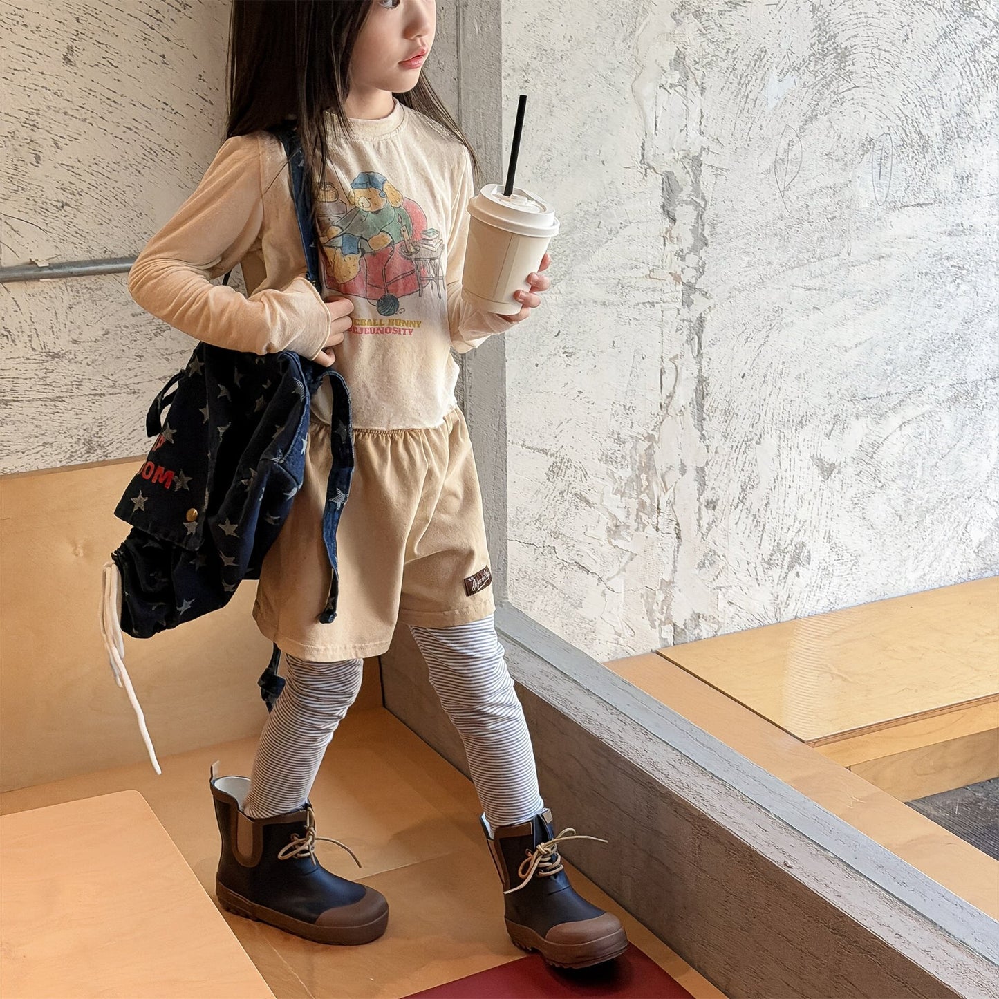 レギンスパンツ Fake Two-Piece Leggings フェイク レイヤード レギンスパンツ【mh0012135】
