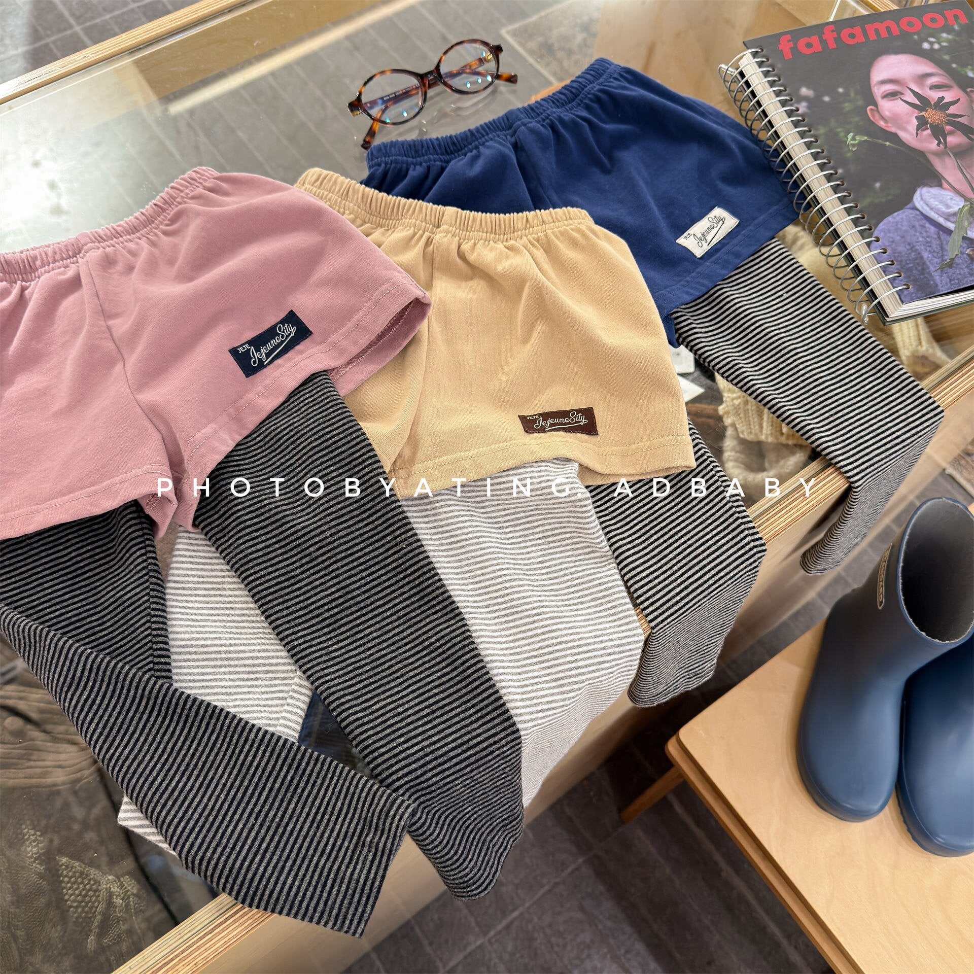 レギンスパンツ Fake Two-Piece Leggings フェイク レイヤード レギンスパンツ【mh0012135】