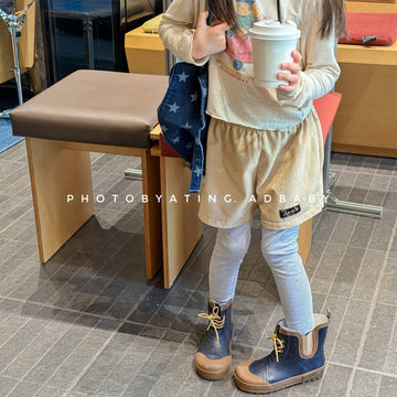 レギンスパンツ Fake Two-Piece Leggings フェイク レイヤード レギンスパンツ【mh0012135】
