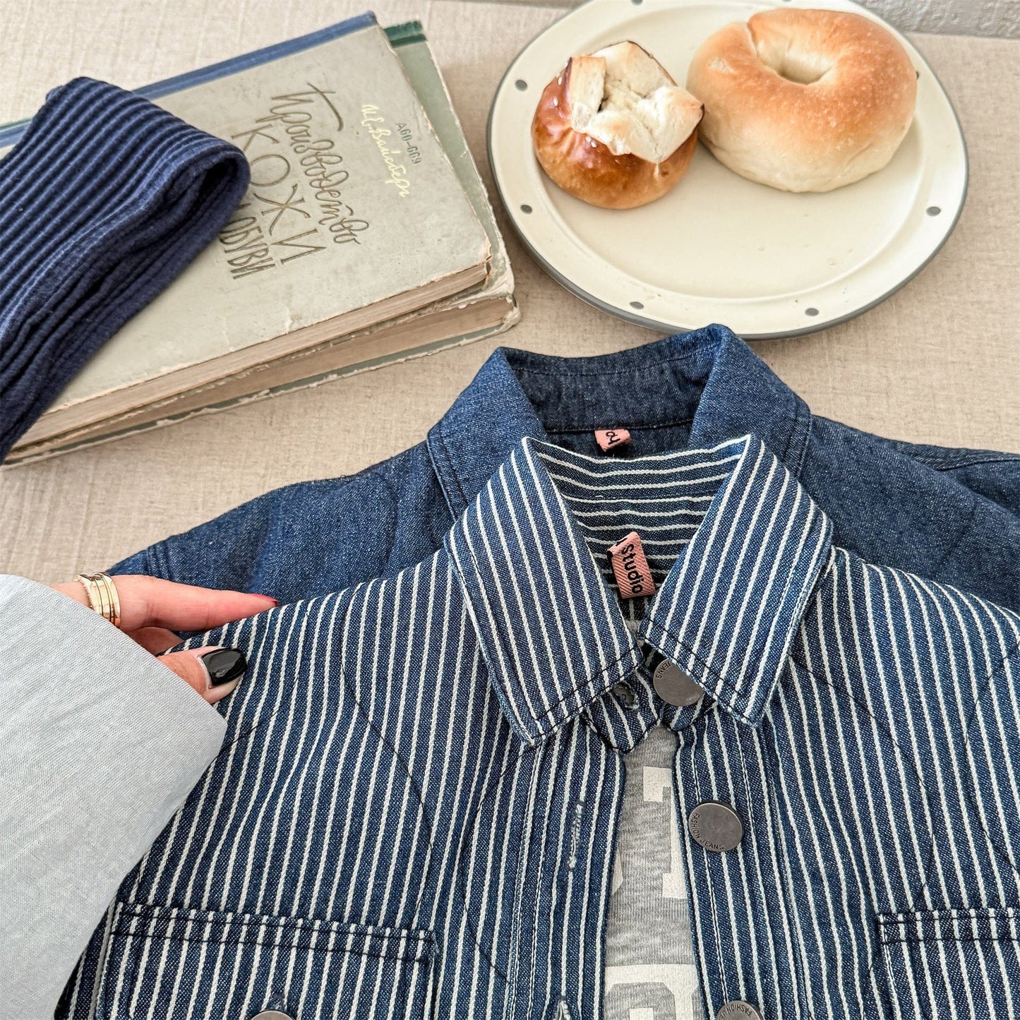 ショートコート・ジャケット・ジャンパー キルティングデニムブルゾンジャケット Gジャン【mh0010814】