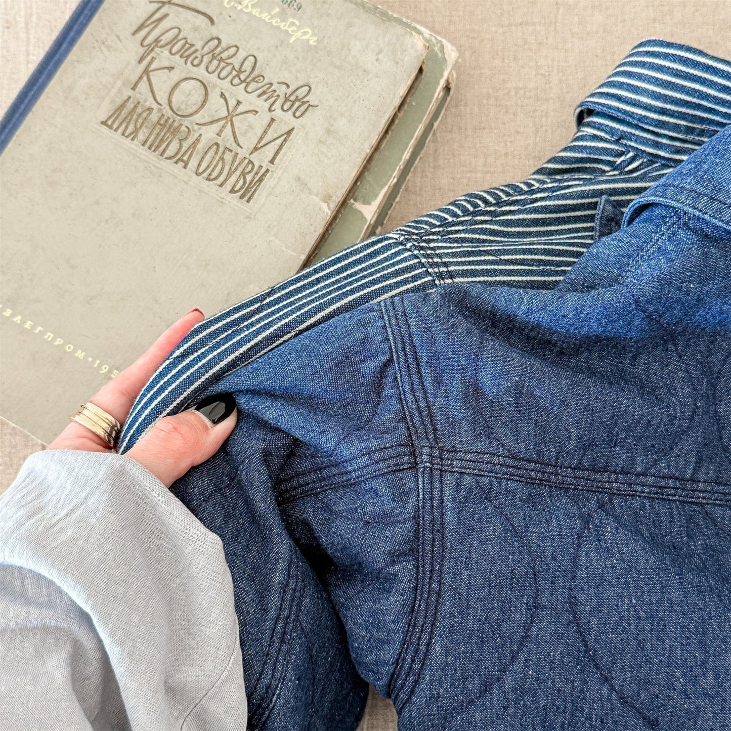 ショートコート・ジャケット・ジャンパー キルティングデニムブルゾンジャケット Gジャン【mh0010814】