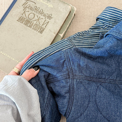 ショートコート・ジャケット・ジャンパー キルティングデニムブルゾンジャケット Gジャン【mh0010814】