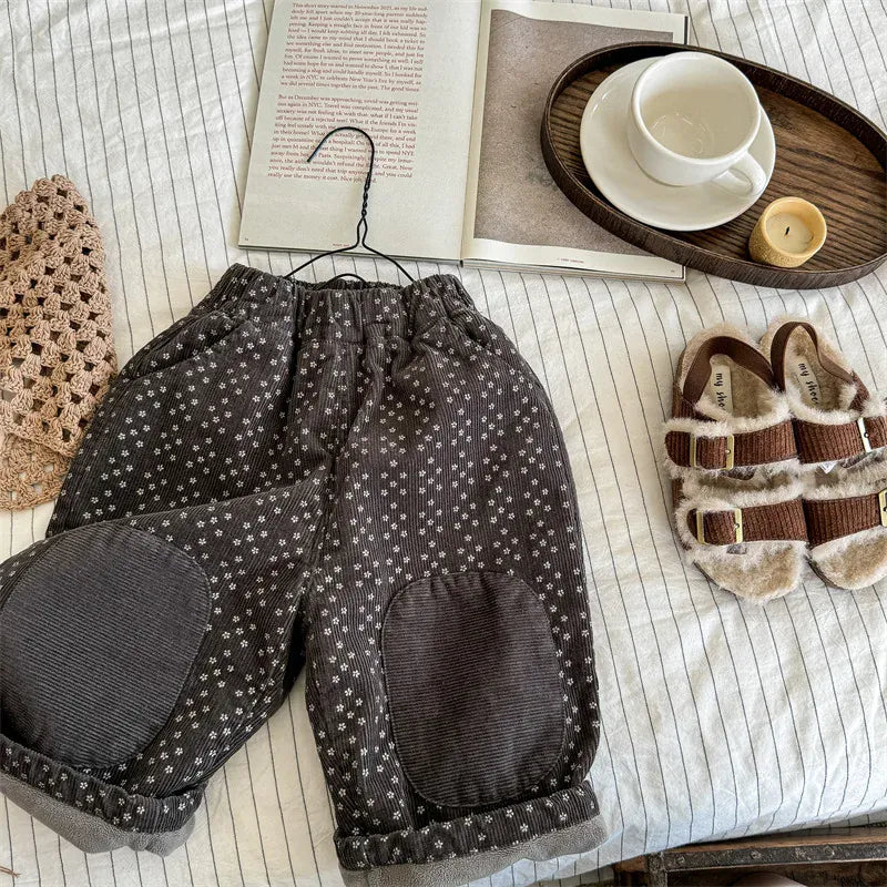 ロングパンツ・スウェットパンツ Gray / 12M  80CM キッズパンツ フラワープリントキルティングロングパンツ【mh0008453】