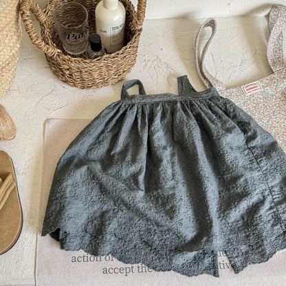 タンクトップ・キャミソール・ノースリーブトップス Gray / 80cm 裾レースキャミソールチュニックブラウス【mh0009396】