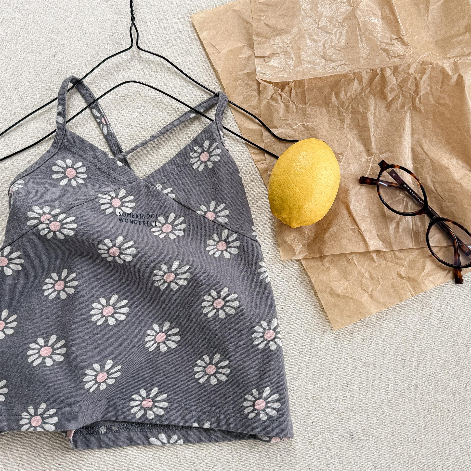 タンクトップ・キャミソール・ノースリーブトップス Gray / 80cm プリントキャミソールチュニックブラウス【mh0010146】