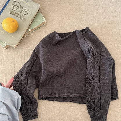 ニット・セーター Gray / 80cm カットオフニット長袖セータートップス【mh0010636】