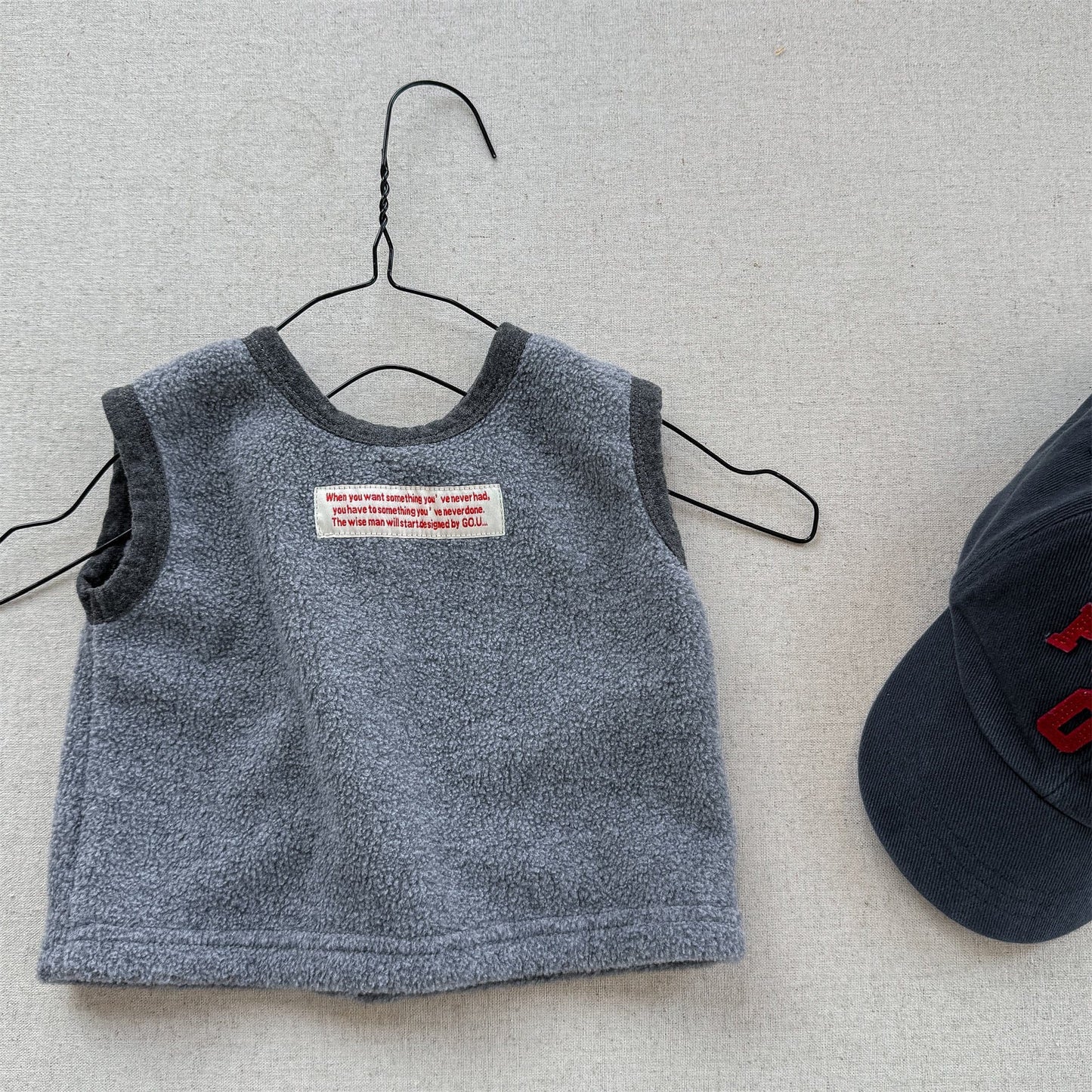 ベスト Gray / 80cm フロントボタン付きフリースベスト【mh0010809】