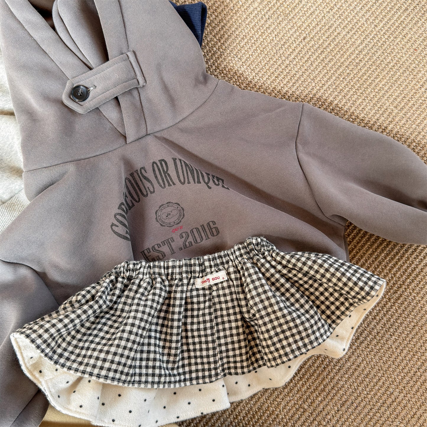 トレーナー・フーディ Gray / 80cm フーディスウェットトレーナー フード付き ロゴプリント パッチワーク【mh0011909】