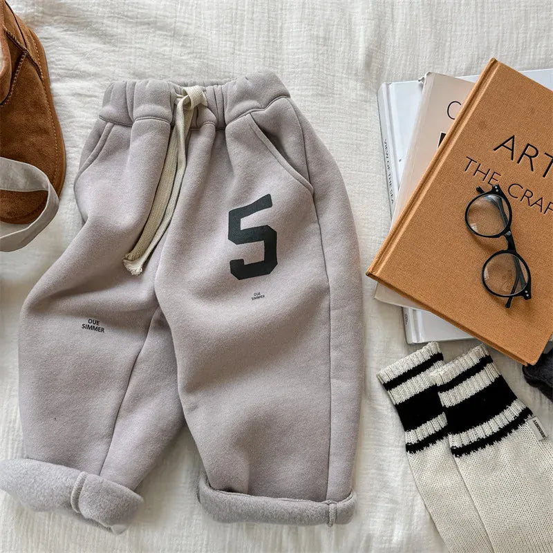 ロングパンツ・スウェットパンツ Gray Apricot / 12M  80CM キッズパンツ ロゴプリント裏フリースロングスウェットパンツ【mh0008465】