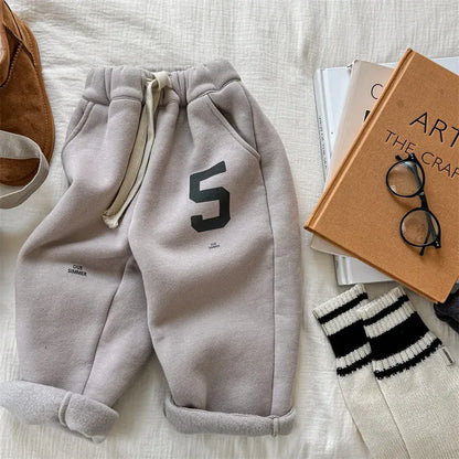 ロングパンツ・スウェットパンツ Gray Apricot / 12M  80CM キッズパンツ ロゴプリント裏フリースロングスウェットパンツ【mh0008465】