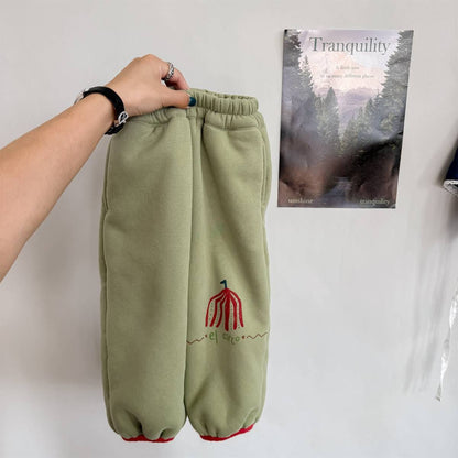 ロングパンツ・スウェットパンツ Green / 80cm 裏起毛スウェットパンツ ロングパンツ 暖か長ズボン カジュアル【mh0011405】