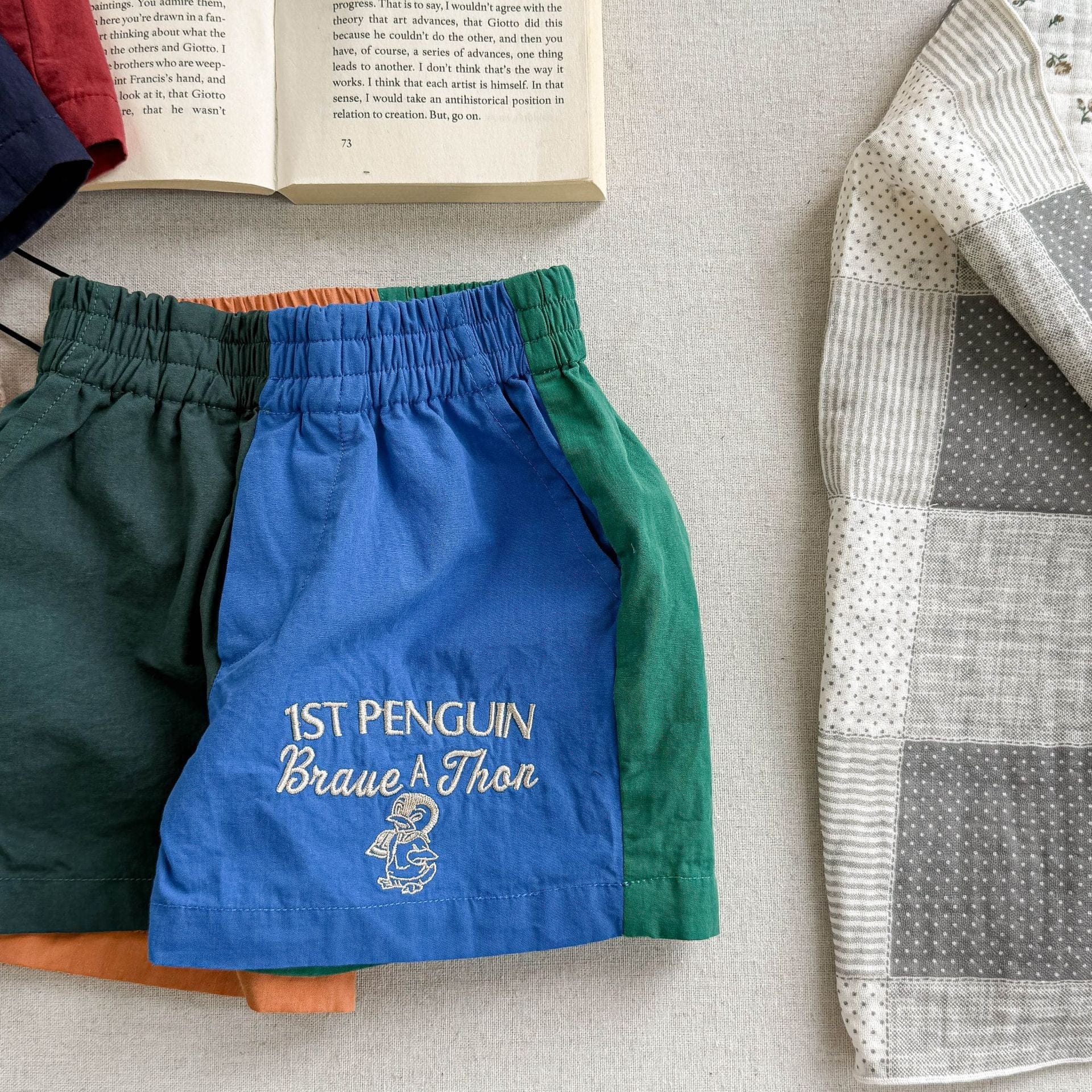 ハーフパンツ・ショートパンツ Green orange / 80cm レターロゴ刺繍スポーツショートパンツ【mh0009399】