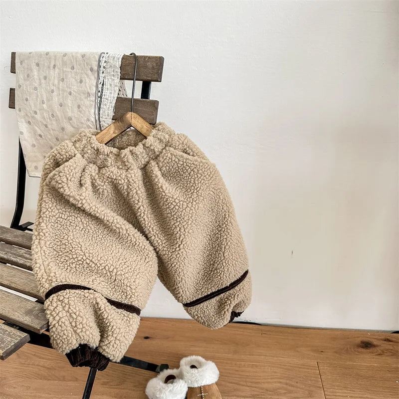 ロングパンツ・スウェットパンツ Khaki / 12M  80CM キッズパンツ ボアフリースロングパンツ ルーズパンツ グレー カーキ 2カラー【mh0003851】