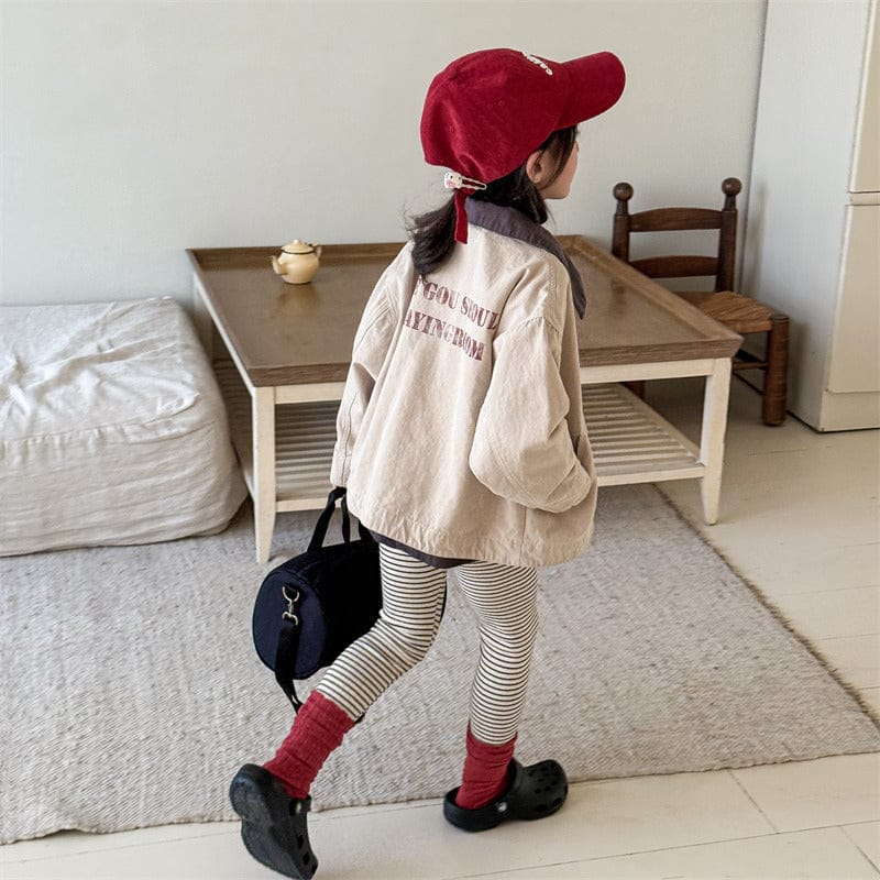 ショートコート・ジャケット・ジャンパー Khaki / 80cm キッズアウター 襟付きジップアップブルゾンジャケット【mh0009002】