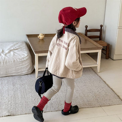 ショートコート・ジャケット・ジャンパー Khaki / 80cm キッズアウター 襟付きジップアップブルゾンジャケット【mh0009002】