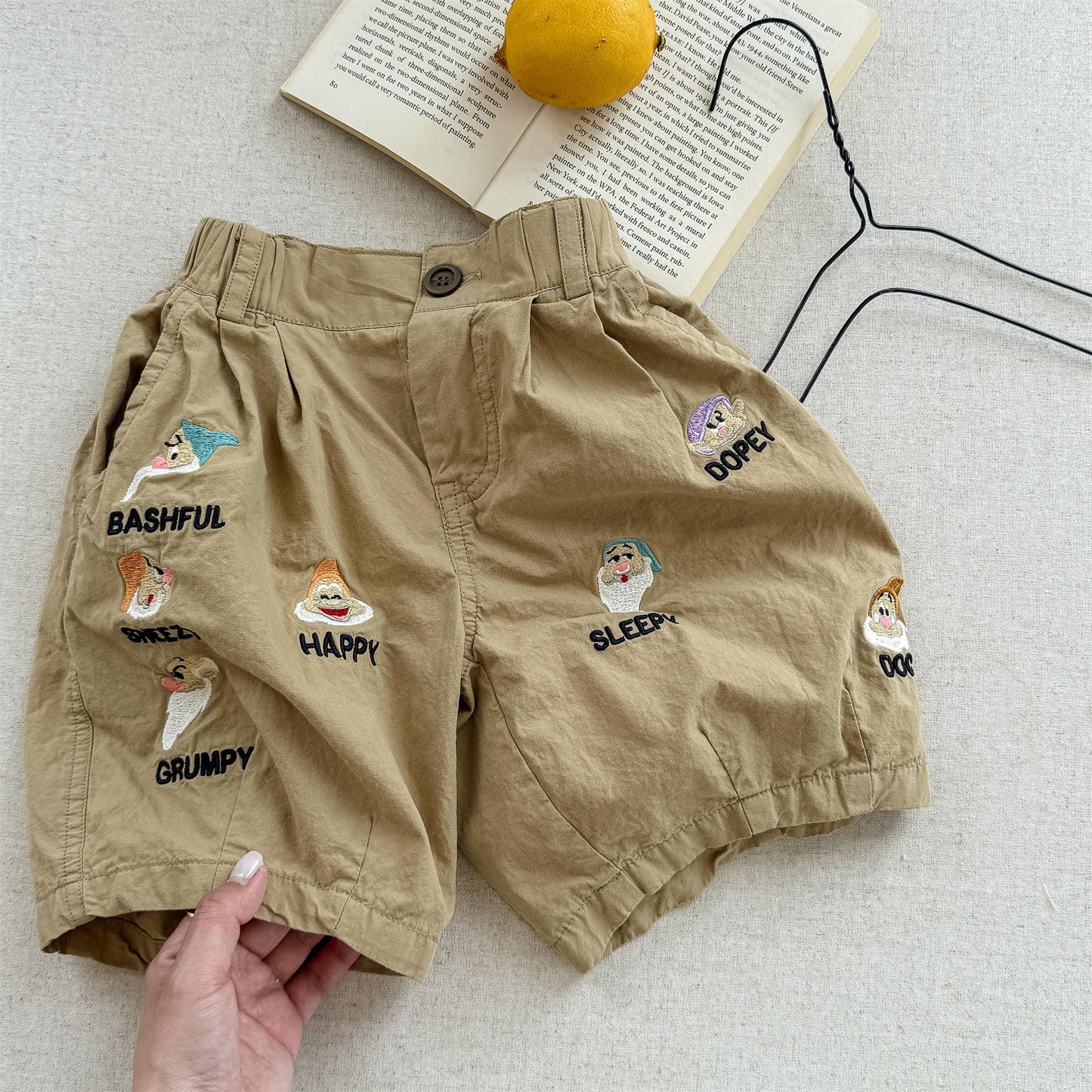 ハーフパンツ・ショートパンツ Khaki / 80cm 小人ドワーフ刺繍バミューダパンツ【mh0009782】