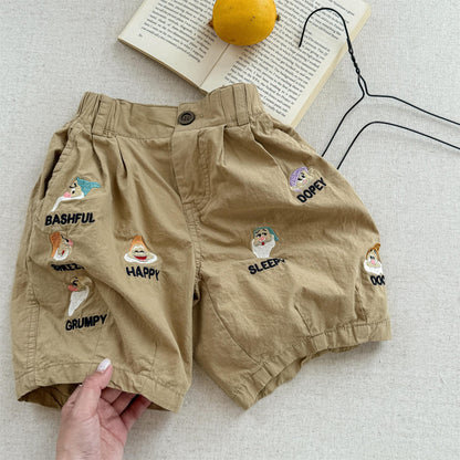 ハーフパンツ・ショートパンツ Khaki / 80cm 小人ドワーフ刺繍バミューダパンツ【mh0009782】