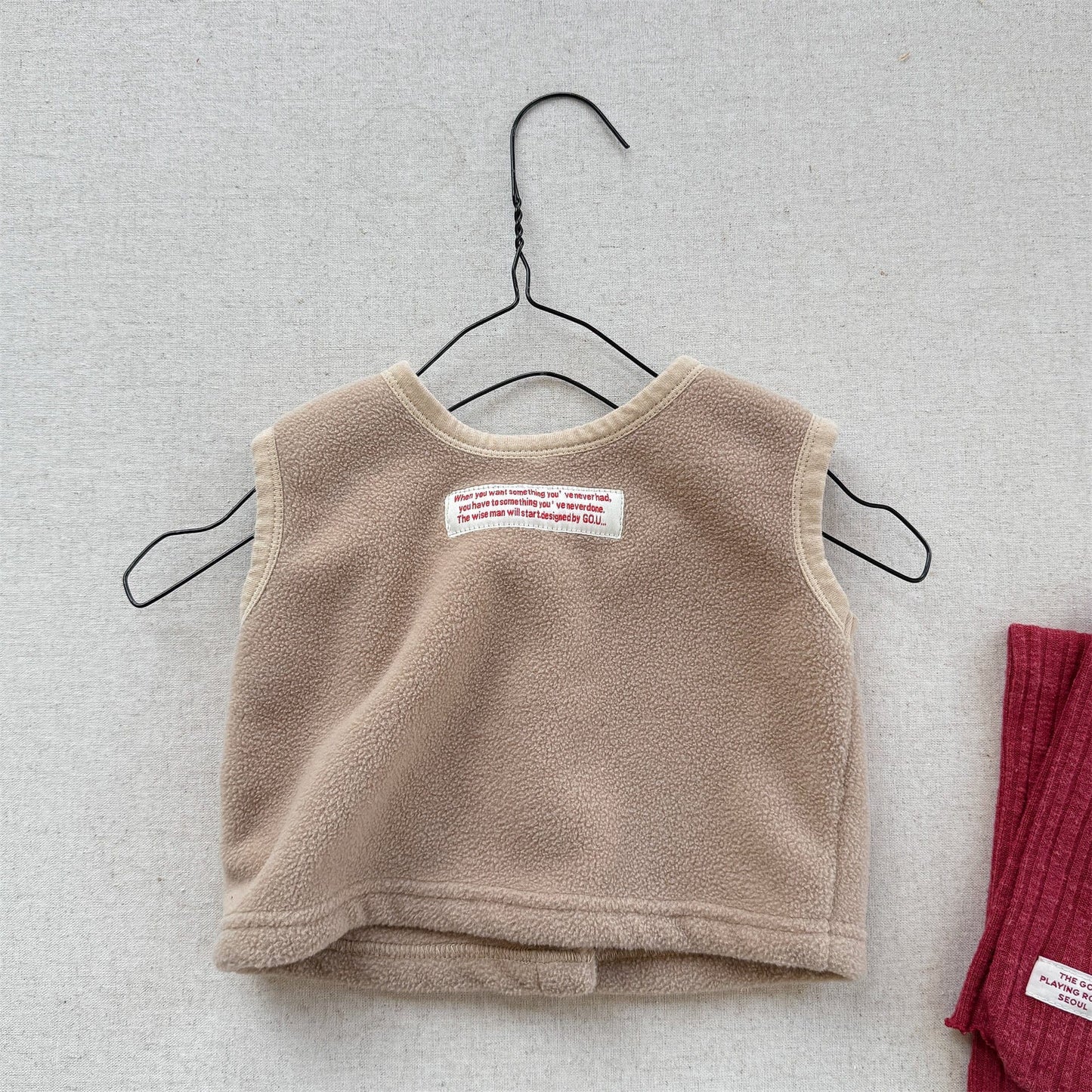 ベスト Khaki / 80cm フロントボタン付きフリースベスト【mh0010809】