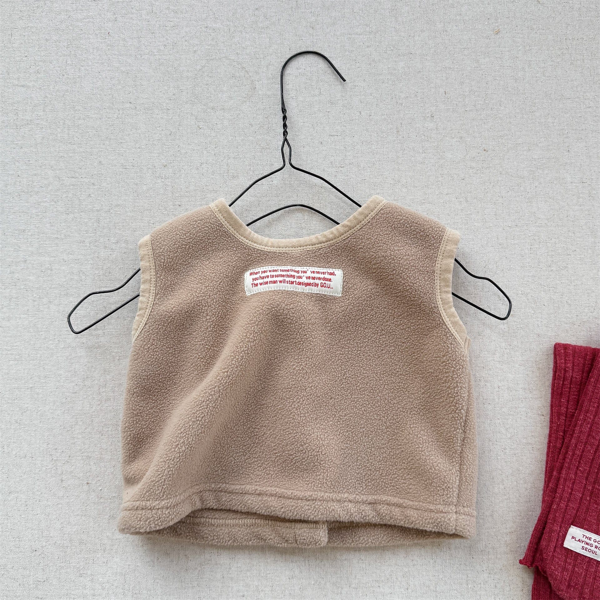 ベスト Khaki / 80cm フロントボタン付きフリースベスト【mh0010809】