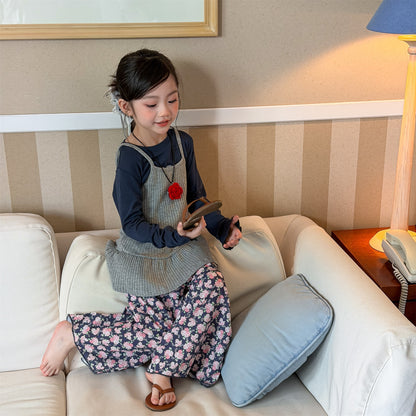 ロングパンツ・スウェットパンツ Lace Wide Leg Cropped Pants レース ワイドパンツ【mh0011949】