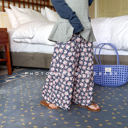 ロングパンツ・スウェットパンツ Lace Wide Leg Cropped Pants レース ワイドパンツ【mh0011949】