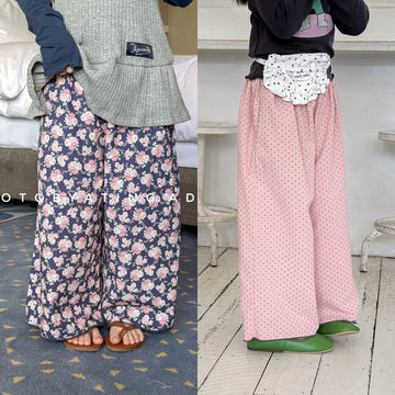 ロングパンツ・スウェットパンツ Lace Wide Leg Cropped Pants レース ワイドパンツ【mh0011949】
