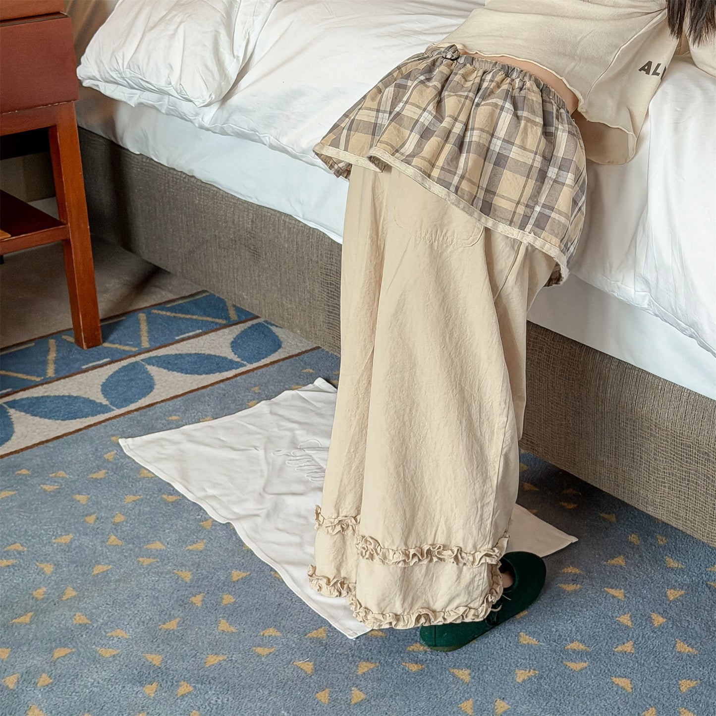 ロングパンツ・スウェットパンツ Lace Wide Leg Layered Pants レース ワイドパンツ【mh0011948】