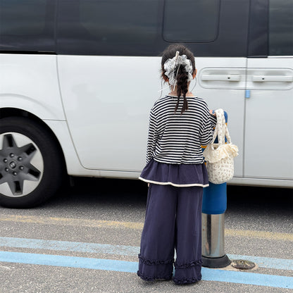 ロングパンツ・スウェットパンツ Lace Wide Leg Layered Pants レース ワイドパンツ【mh0011948】