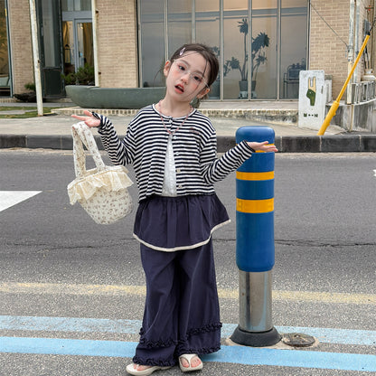 ロングパンツ・スウェットパンツ Lace Wide Leg Layered Pants レース ワイドパンツ【mh0011948】