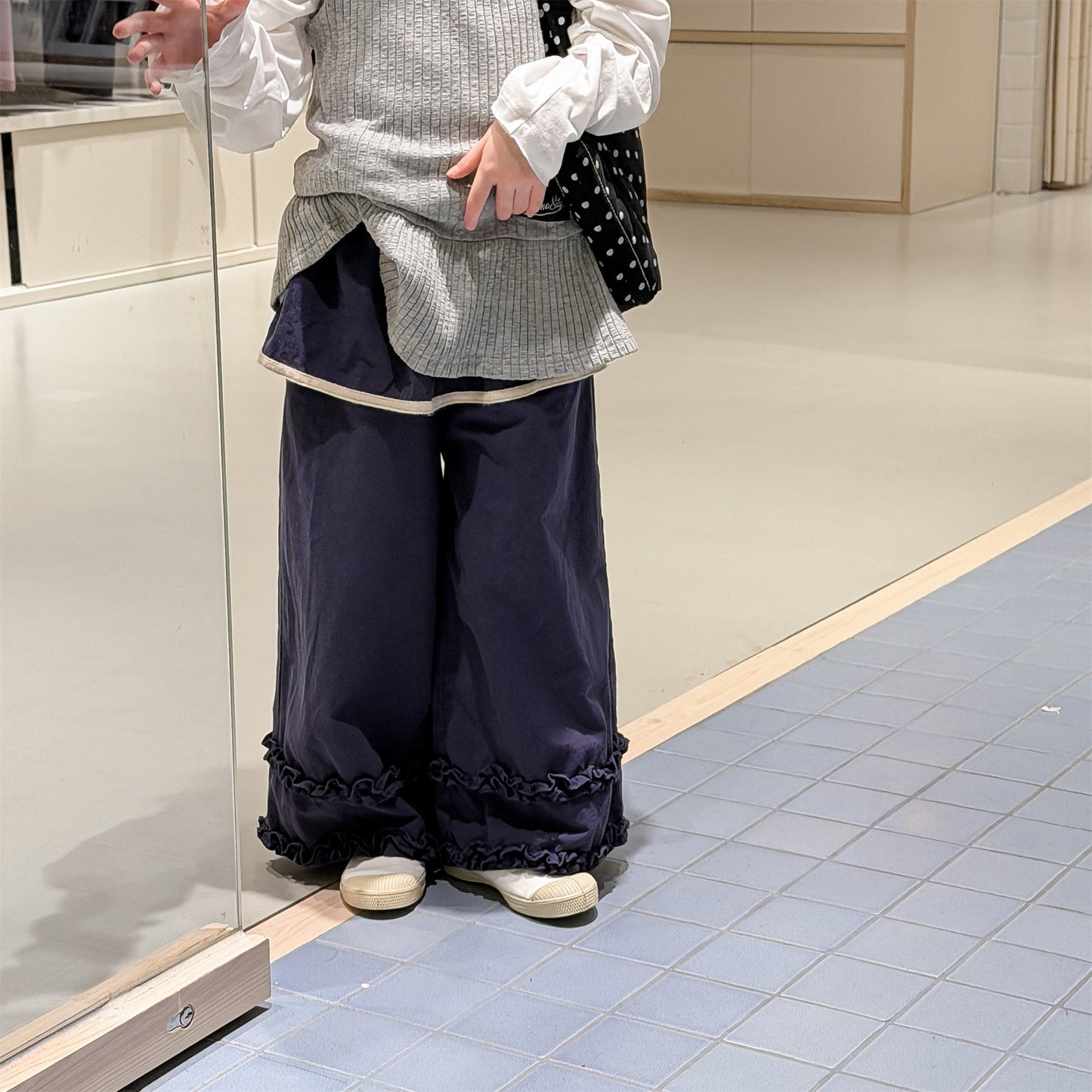 ロングパンツ・スウェットパンツ Lace Wide Leg Layered Pants レース ワイドパンツ【mh0011948】