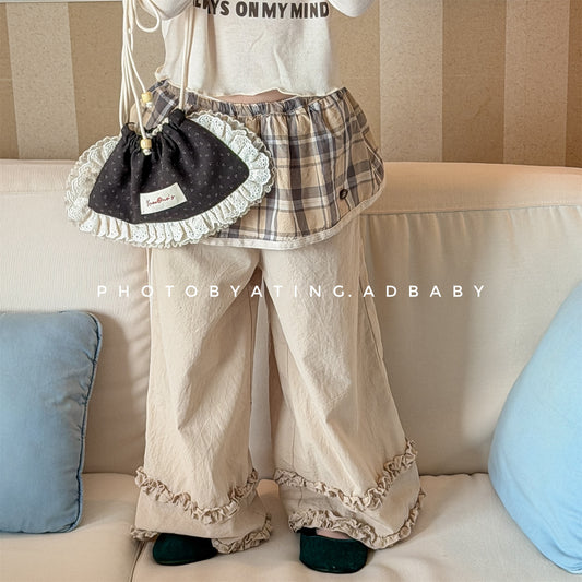 ロングパンツ・スウェットパンツ Lace Wide Leg Layered Pants レース ワイドパンツ【mh0011948】