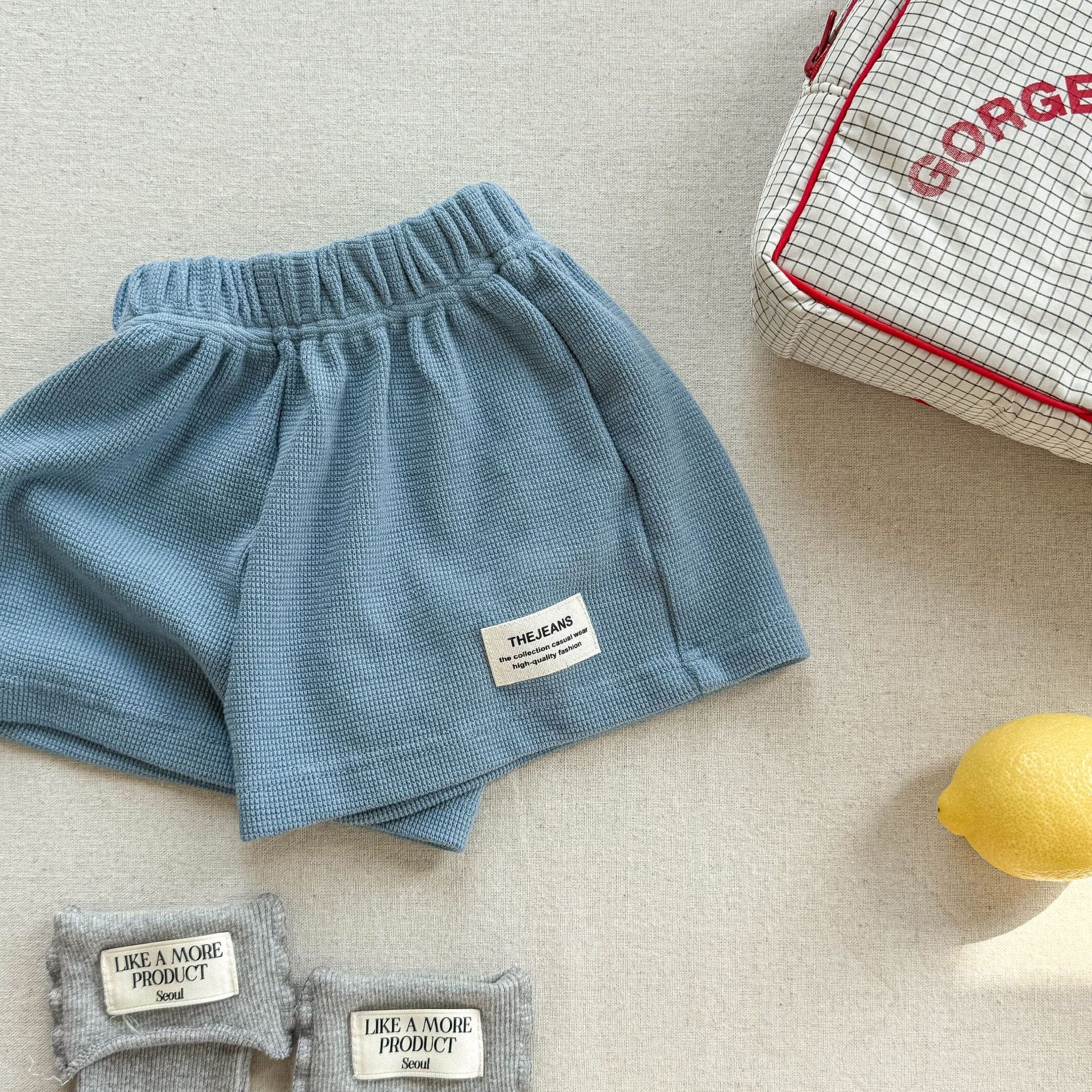 ハーフパンツ・ショートパンツ Light Blue / 80cm ボーダー/無地デイリーショートパンツ【mh0009400】