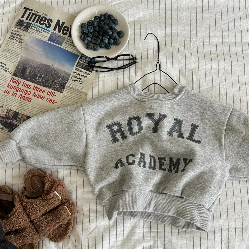 トレーナー・フーディ Light Gray / 12M  80CM キッズトップス レターロゴプリント裏フリースドルマンスリーブ長袖スウェットシャツ【mh0008458】