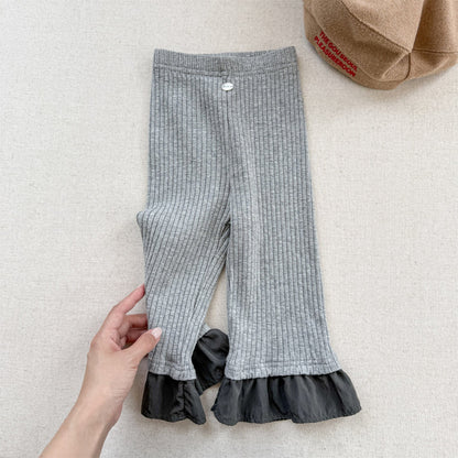 レギンスパンツ Light Gray / 80cm 裾フリルフレアレギンスパンツ【mh0010623】
