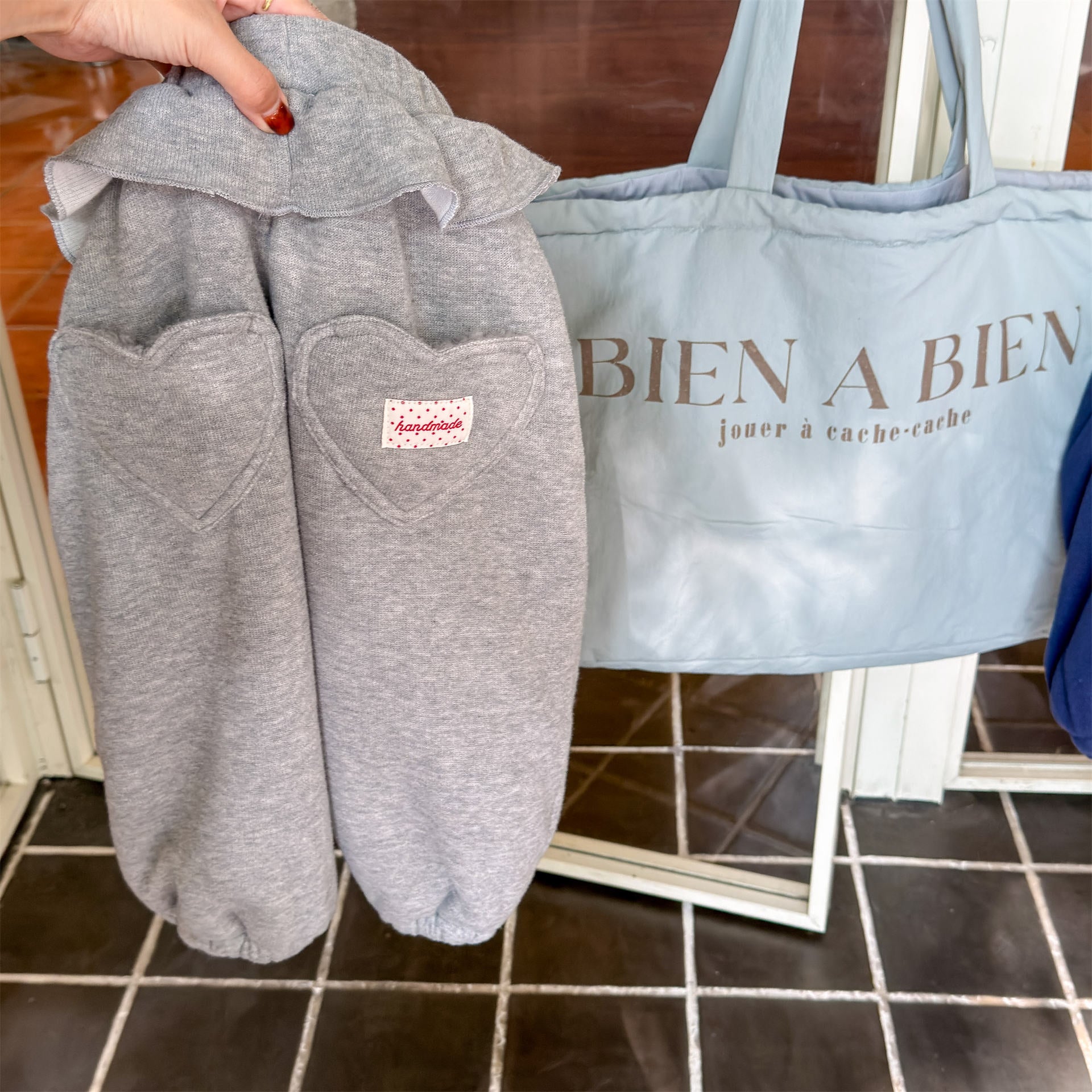 ロングパンツ・スウェットパンツ Light Gray / 80cm ハートポケットスウェットパンツ ジョガーパンツ 裏起毛【mh0011925】