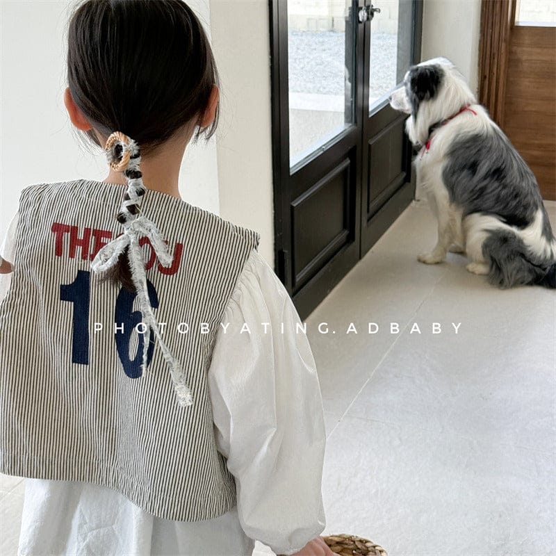 ベスト キッズベスト ストライプ/フラワープリントバックロゴレトロジレベスト【mh-0008973】