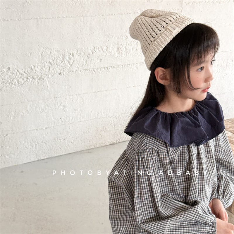 長袖シャツ・ブラウス キッズトップス ラッフル襟チェック長袖ブラウス【mh-0008975】