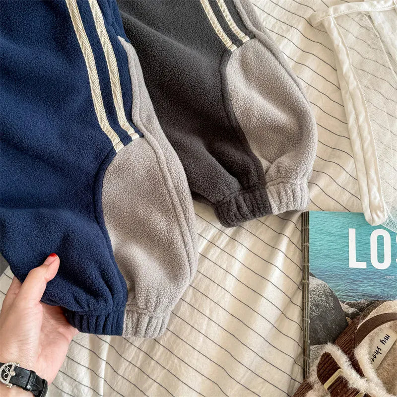 ロングパンツ・スウェットパンツ キッズパンツ パッチワークフリースサイドラインスウェットパンツ【mh0007618】